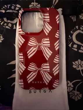 Burga Red Bow-Print 16 pro iPhone Case